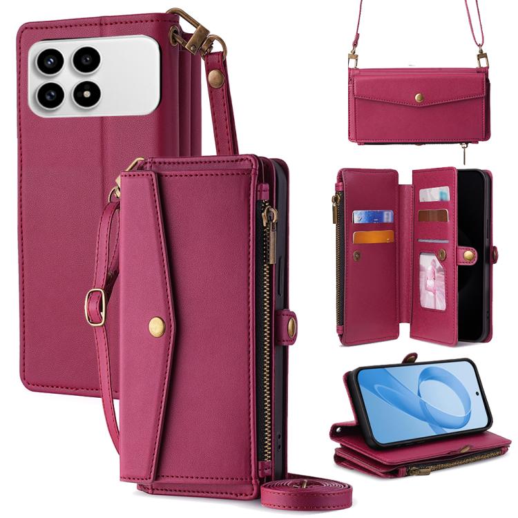 Zipper Wallet Side Buckle Crossbody Lanyard Leather Phone Case, For Redmi A7 Pro 171mm / Poco C85x 5G, For Redmi Turbo 5 Max 5G / Poco X8 Pro Max 5G, For Redmi Turbo 5 5G / Poco X8 Pro 5G, For Redmi K90 Pro Max 5G / Poco F8 Ultra                       ...