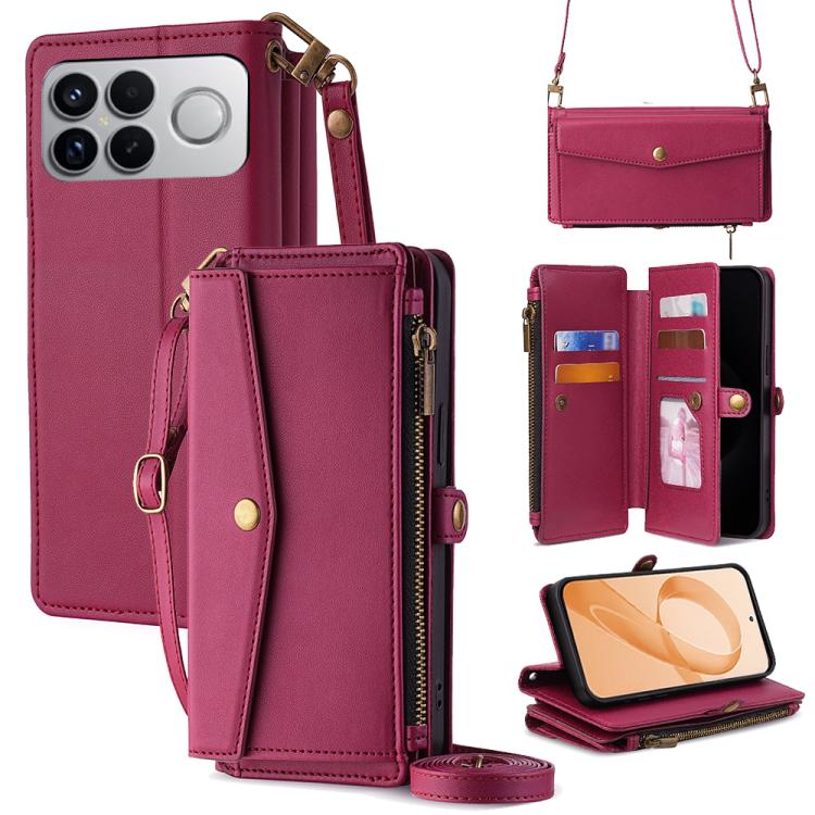 Zipper Wallet Side Buckle Crossbody Lanyard Leather Phone Case, For Redmi A7 Pro 171mm / Poco C85x 5G, For Redmi Turbo 5 Max 5G / Poco X8 Pro Max 5G, For Redmi Turbo 5 5G / Poco X8 Pro 5G, For Redmi K90 Pro Max 5G / Poco F8 Ultra                       ...