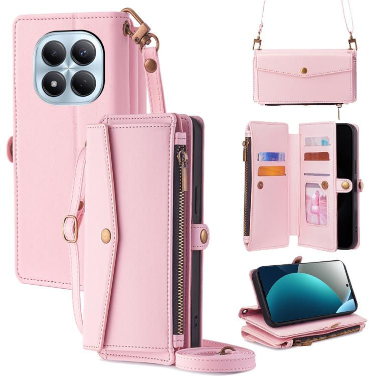 Zipper Wallet Side Buckle Crossbody Lanyard Leather Phone Case, For Redmi A7 Pro 171mm / Poco C85x 5G, For Redmi Turbo 5 Max 5G / Poco X8 Pro Max 5G, For Redmi Turbo 5 5G / Poco X8 Pro 5G, For Redmi K90 Pro Max 5G / Poco F8 Ultra                       ...