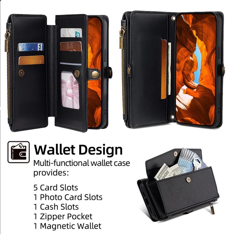 Zipper Wallet Side Buckle Crossbody Lanyard Leather Phone Case, For Redmi A7 Pro 171mm / Poco C85x 5G, For Redmi Turbo 5 Max 5G / Poco X8 Pro Max 5G, For Redmi Turbo 5 5G / Poco X8 Pro 5G, For Redmi K90 Pro Max 5G / Poco F8 Ultra                       ...