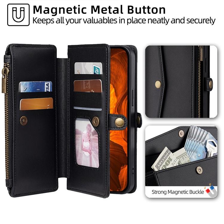 Zipper Wallet Side Buckle Crossbody Lanyard Leather Phone Case, For Redmi A7 Pro 171mm / Poco C85x 5G, For Redmi Turbo 5 Max 5G / Poco X8 Pro Max 5G, For Redmi Turbo 5 5G / Poco X8 Pro 5G, For Redmi K90 Pro Max 5G / Poco F8 Ultra                       ...