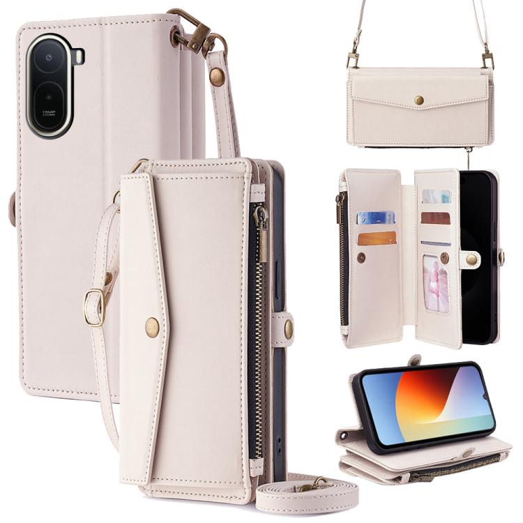 Zipper Wallet Side Buckle Crossbody Lanyard Leather Phone Case, For Redmi A7 Pro 171mm / Poco C85x 5G, For Redmi Turbo 5 Max 5G / Poco X8 Pro Max 5G, For Redmi Turbo 5 5G / Poco X8 Pro 5G, For Redmi K90 Pro Max 5G / Poco F8 Ultra                       ...