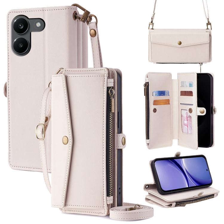Zipper Wallet Side Buckle Crossbody Lanyard Leather Phone Case, For Redmi A7 Pro 171mm / Poco C85x 5G, For Redmi Turbo 5 Max 5G / Poco X8 Pro Max 5G, For Redmi Turbo 5 5G / Poco X8 Pro 5G, For Redmi K90 Pro Max 5G / Poco F8 Ultra                       ...
