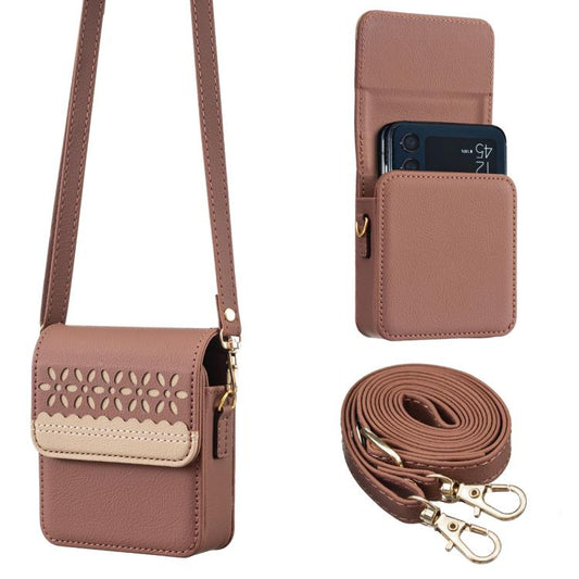 BFB13 BINFEN Color Flowers Crossbody Flip Phone Leather Bag