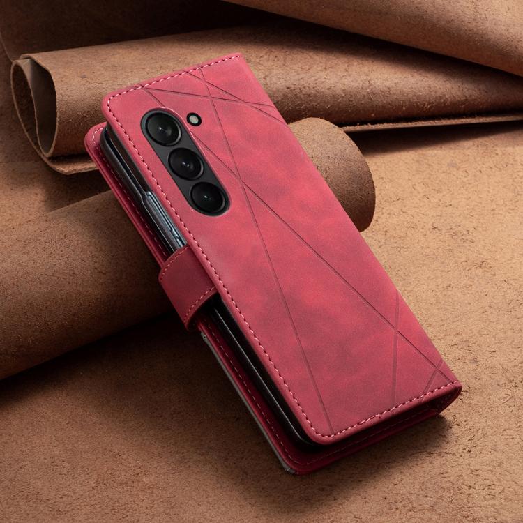 Magnetic Buckle Rhombus Texture Leather Phone Case, For Samsung Galaxy Z Fold7, For Samsung Galaxy Z Fold6, For Samsung Galaxy Z Fold5