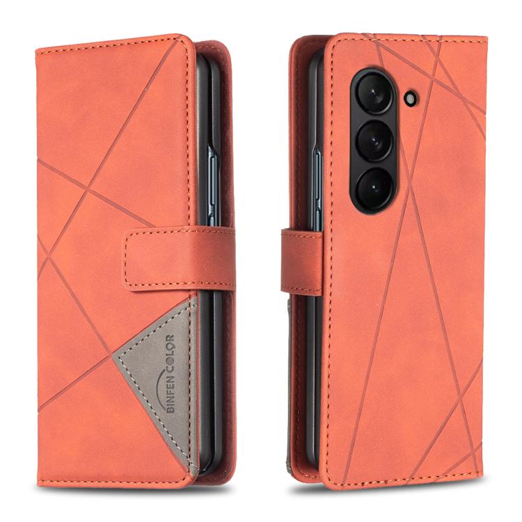 Magnetic Buckle Rhombus Texture Leather Phone Case, For Galaxy Z Fold8 5G, For Galaxy Z Fold8 Ultra 5G, For Samsung Galaxy Z Fold7, For Samsung Galaxy Z Fold6, For Samsung Galaxy Z Fold5
