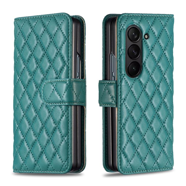 Diamond Lattice Wallet Flip Leather Phone Case, For Galaxy Z Fold8 5G, For Galaxy Z Fold8 Ultra 5G, For Samsung Galaxy Z Fold7, For Samsung Galaxy Z Fold6, For Samsung Galaxy Z Fold5