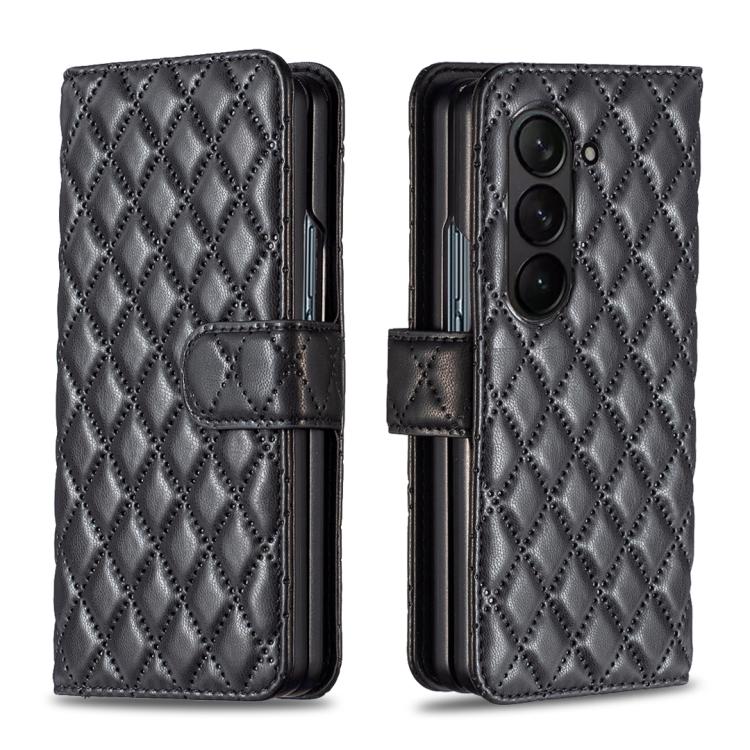 Diamond Lattice Wallet Flip Leather Phone Case, For Galaxy Z Fold8 5G, For Galaxy Z Fold8 Ultra 5G, For Samsung Galaxy Z Fold7, For Samsung Galaxy Z Fold6, For Samsung Galaxy Z Fold5