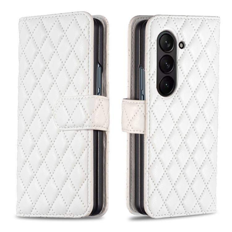 Diamond Lattice Wallet Flip Leather Phone Case, For Galaxy Z Fold8 5G, For Galaxy Z Fold8 Ultra 5G, For Samsung Galaxy Z Fold7, For Samsung Galaxy Z Fold6, For Samsung Galaxy Z Fold5