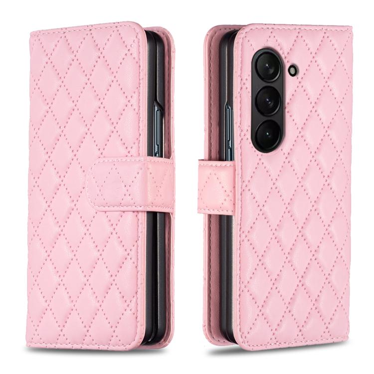 Diamond Lattice Wallet Flip Leather Phone Case, For Galaxy Z Fold8 5G, For Galaxy Z Fold8 Ultra 5G, For Samsung Galaxy Z Fold7, For Samsung Galaxy Z Fold6, For Samsung Galaxy Z Fold5