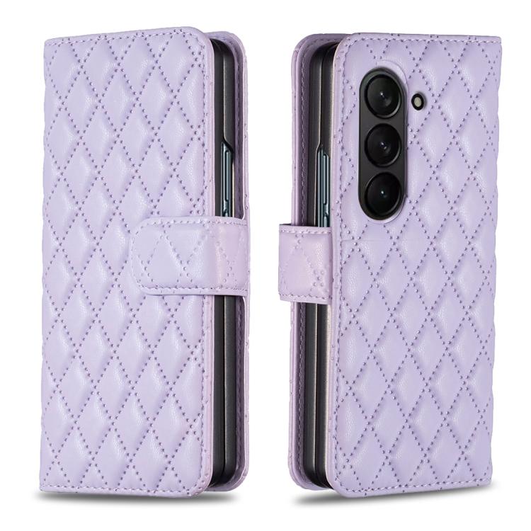 Diamond Lattice Wallet Flip Leather Phone Case, For Galaxy Z Fold8 5G, For Galaxy Z Fold8 Ultra 5G, For Samsung Galaxy Z Fold7, For Samsung Galaxy Z Fold6, For Samsung Galaxy Z Fold5