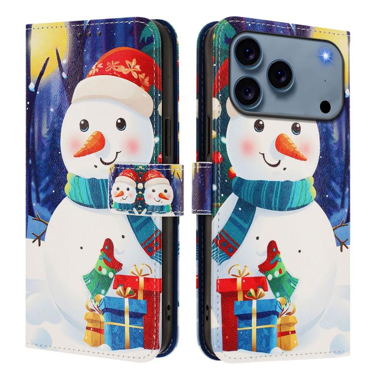 Christmas Series Buckle Leather Phone Case with Hand Strap, For iPhone 18 Pro / 17 Pro, For iPhone 18 Pro Max / 17 Pro Max, For iPhone 17e / 16e, For iPhone 17, For iPhone Air, For iPhone 16 Pro Max, For iPhone 16 Pro, For iPhone 16 Plus