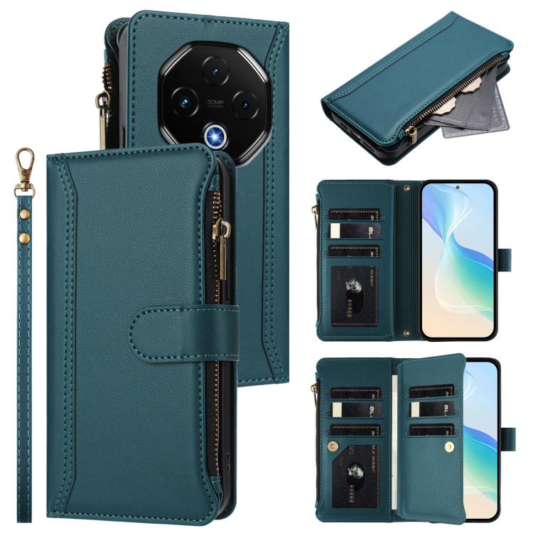 Magnetic Closure 9 Card Slots Zipper Leather Case with Hand Strap, For UMIDIGI G100X 5G / 4G, For UMIDIGI G100 Pro