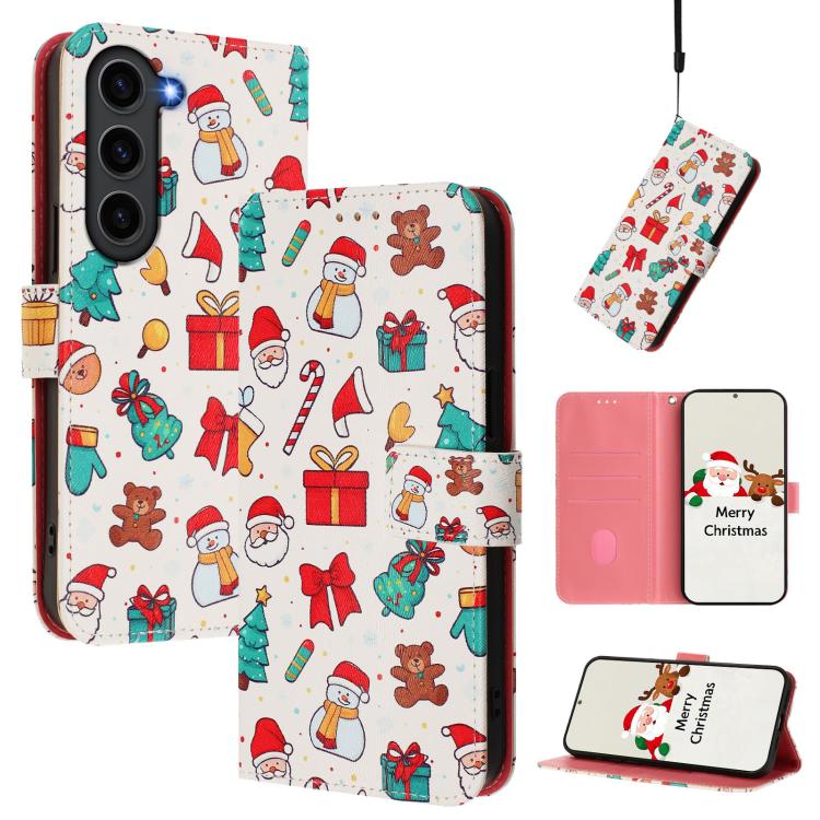 Christmas Series Buckle Leather Phone Case with Hand Strap, For Samsung Galaxy S23 5G, For Samsung Galaxy Xcover6 Pro, For Samsung Galaxy S22 Ultra 5G, For Samsung Galaxy S22+ 5G, For Samsung Galaxy S22 5G