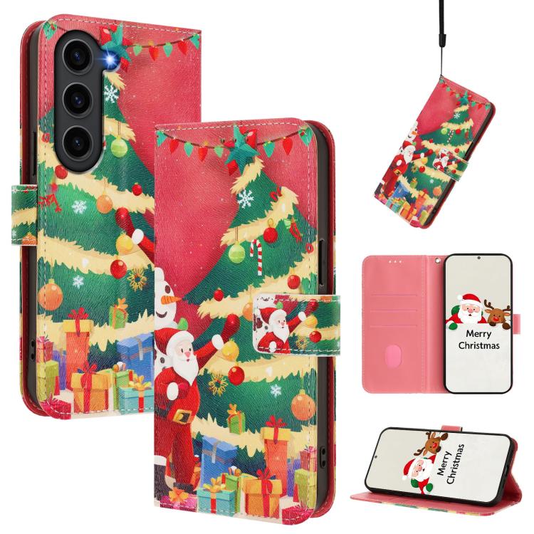 Christmas Series Buckle Leather Phone Case with Hand Strap, For Samsung Galaxy S25 Ultra 5G, For Samsung Galaxy S24 FE 5G, For Samsung Galaxy Xcover7 Pro, For Samsung Galaxy Xcover7 5G, For Samsung Galaxy S24 Ultra 5G, For Samsung Galaxy S23 FE 5G     ...