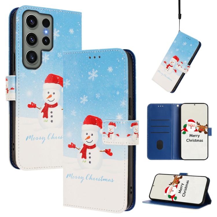 Christmas Series Buckle Leather Phone Case with Hand Strap, For Samsung Galaxy S25 Ultra 5G, For Samsung Galaxy S24 FE 5G, For Samsung Galaxy Xcover7 Pro, For Samsung Galaxy Xcover7 5G, For Samsung Galaxy S24 Ultra 5G, For Samsung Galaxy S23 FE 5G     ...