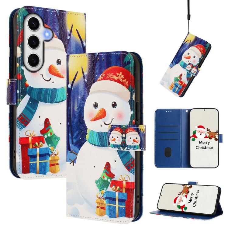 Christmas Series Buckle Leather Phone Case with Hand Strap, For Samsung Galaxy S25 Ultra 5G, For Samsung Galaxy S24 FE 5G, For Samsung Galaxy Xcover7 Pro, For Samsung Galaxy Xcover7 5G, For Samsung Galaxy S24 Ultra 5G, For Samsung Galaxy S23 FE 5G     ...