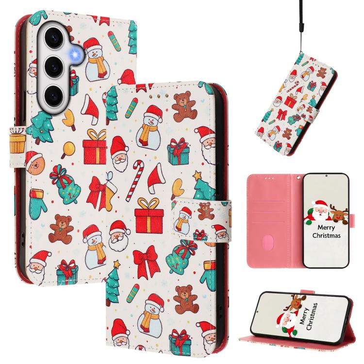 Christmas Series Buckle Leather Phone Case with Hand Strap, For Samsung Galaxy S25 Ultra 5G, For Samsung Galaxy S24 FE 5G, For Samsung Galaxy Xcover7 Pro, For Samsung Galaxy Xcover7 5G, For Samsung Galaxy S24 Ultra 5G, For Samsung Galaxy S23 FE 5G     ...