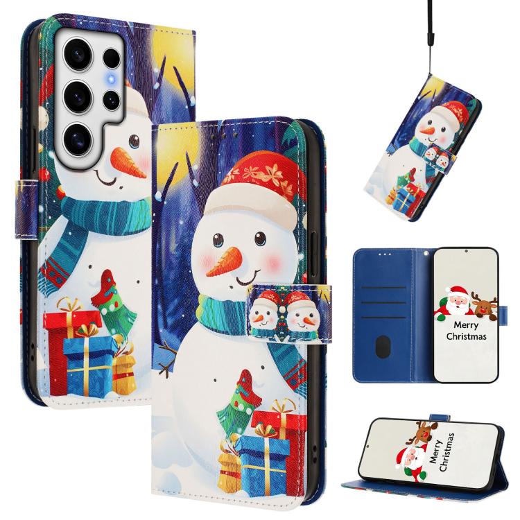 Christmas Series Buckle Leather Phone Case with Hand Strap, For Samsung Galaxy S25 Ultra 5G, For Samsung Galaxy S24 FE 5G, For Samsung Galaxy Xcover7 Pro, For Samsung Galaxy Xcover7 5G, For Samsung Galaxy S24 Ultra 5G, For Samsung Galaxy S23 FE 5G     ...