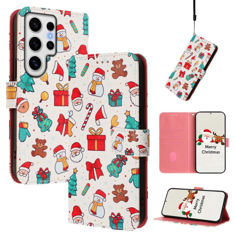 Christmas Series Buckle Leather Phone Case with Hand Strap, For Samsung Galaxy S25 Ultra 5G, For Samsung Galaxy S24 FE 5G, For Samsung Galaxy Xcover7 Pro, For Samsung Galaxy Xcover7 5G, For Samsung Galaxy S24 Ultra 5G, For Samsung Galaxy S23 FE 5G     ...