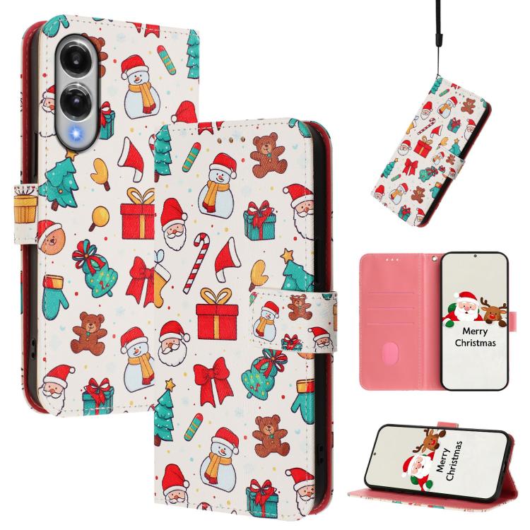 Christmas Series Buckle Leather Phone Case with Hand Strap, For Samsung Galaxy S26+ 5G, For Samsung Galaxy S26 Edge 5G, For Samsung Galaxy S26 Ultra 5G, For Samsung Galaxy S26 5G, For Samsung Galaxy S25 FE 5G, For Samsung Galaxy S25 Edge 5G            ...