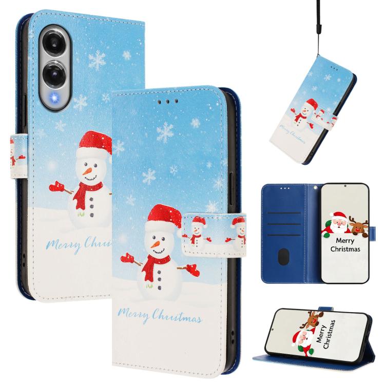 Christmas Series Buckle Leather Phone Case with Hand Strap, For Samsung Galaxy S26+ 5G, For Samsung Galaxy S26 Edge 5G, For Samsung Galaxy S26 Ultra 5G, For Samsung Galaxy S26 5G, For Samsung Galaxy S25 FE 5G, For Samsung Galaxy S25 Edge 5G            ...