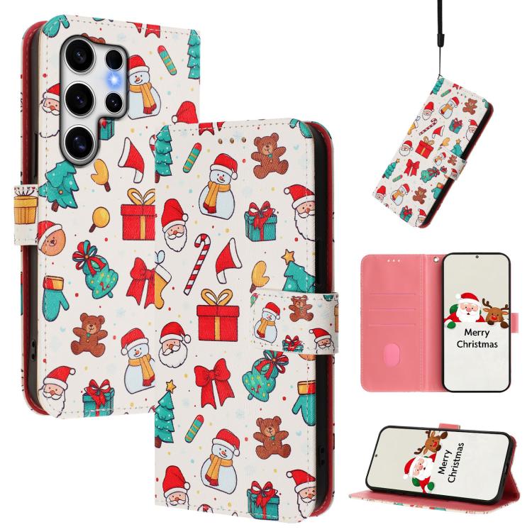 Christmas Series Buckle Leather Phone Case with Hand Strap, For Samsung Galaxy S25 Ultra 5G, For Samsung Galaxy S24 FE 5G, For Samsung Galaxy Xcover7 Pro, For Samsung Galaxy Xcover7 5G, For Samsung Galaxy S24 Ultra 5G, For Samsung Galaxy S23 FE 5G     ...