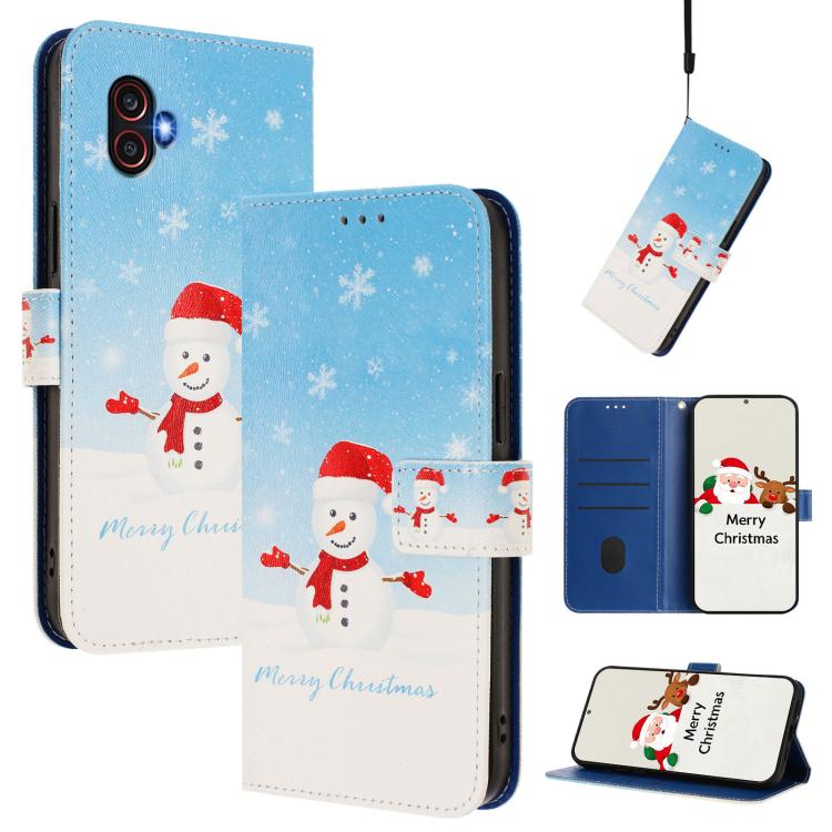 Christmas Series Buckle Leather Phone Case with Hand Strap, For Samsung Galaxy S23 5G, For Samsung Galaxy Xcover6 Pro, For Samsung Galaxy S22 Ultra 5G, For Samsung Galaxy S22+ 5G, For Samsung Galaxy S22 5G
