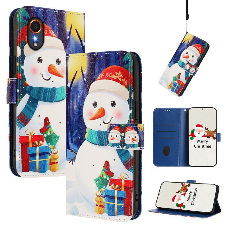 Christmas Series Buckle Leather Phone Case with Hand Strap, For Samsung Galaxy S25 Ultra 5G, For Samsung Galaxy S24 FE 5G, For Samsung Galaxy Xcover7 Pro, For Samsung Galaxy Xcover7 5G, For Samsung Galaxy S24 Ultra 5G, For Samsung Galaxy S23 FE 5G     ...