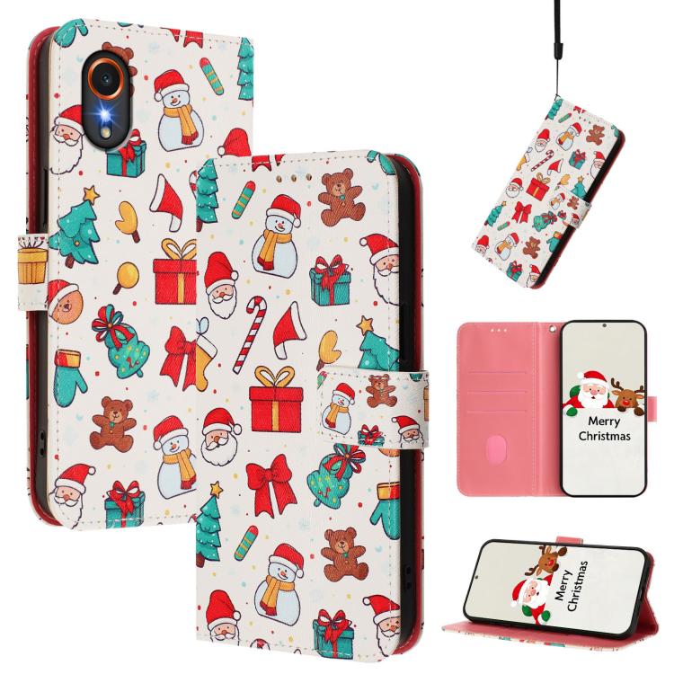 Christmas Series Buckle Leather Phone Case with Hand Strap, For Samsung Galaxy S25 Ultra 5G, For Samsung Galaxy S24 FE 5G, For Samsung Galaxy Xcover7 Pro, For Samsung Galaxy Xcover7 5G, For Samsung Galaxy S24 Ultra 5G, For Samsung Galaxy S23 FE 5G     ...