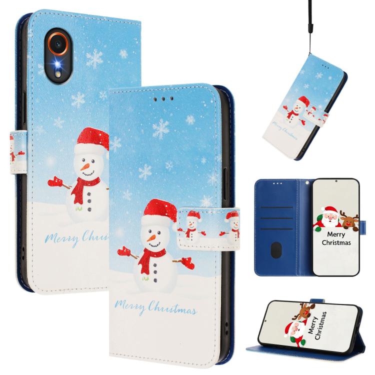 Christmas Series Buckle Leather Phone Case with Hand Strap, For Samsung Galaxy S25 Ultra 5G, For Samsung Galaxy S24 FE 5G, For Samsung Galaxy Xcover7 Pro, For Samsung Galaxy Xcover7 5G, For Samsung Galaxy S24 Ultra 5G, For Samsung Galaxy S23 FE 5G     ...