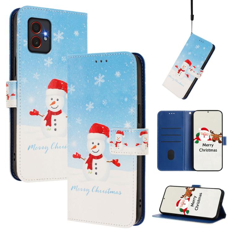 Christmas Series Buckle Leather Phone Case with Hand Strap, For Samsung Galaxy S25 Ultra 5G, For Samsung Galaxy S24 FE 5G, For Samsung Galaxy Xcover7 Pro, For Samsung Galaxy Xcover7 5G, For Samsung Galaxy S24 Ultra 5G, For Samsung Galaxy S23 FE 5G     ...