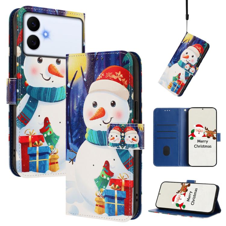 Christmas Series Buckle Leather Phone Case with Hand Strap, For Samsung Galaxy S26+ 5G, For Samsung Galaxy S26 Edge 5G, For Samsung Galaxy S26 Ultra 5G, For Samsung Galaxy S26 5G, For Samsung Galaxy S25 FE 5G, For Samsung Galaxy S25 Edge 5G            ...