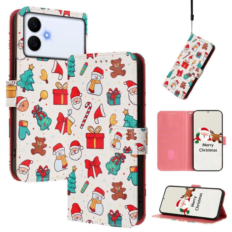 Christmas Series Buckle Leather Phone Case with Hand Strap, For Samsung Galaxy S26+ 5G, For Samsung Galaxy S26 Edge 5G, For Samsung Galaxy S26 Ultra 5G, For Samsung Galaxy S26 5G, For Samsung Galaxy S25 FE 5G, For Samsung Galaxy S25 Edge 5G            ...