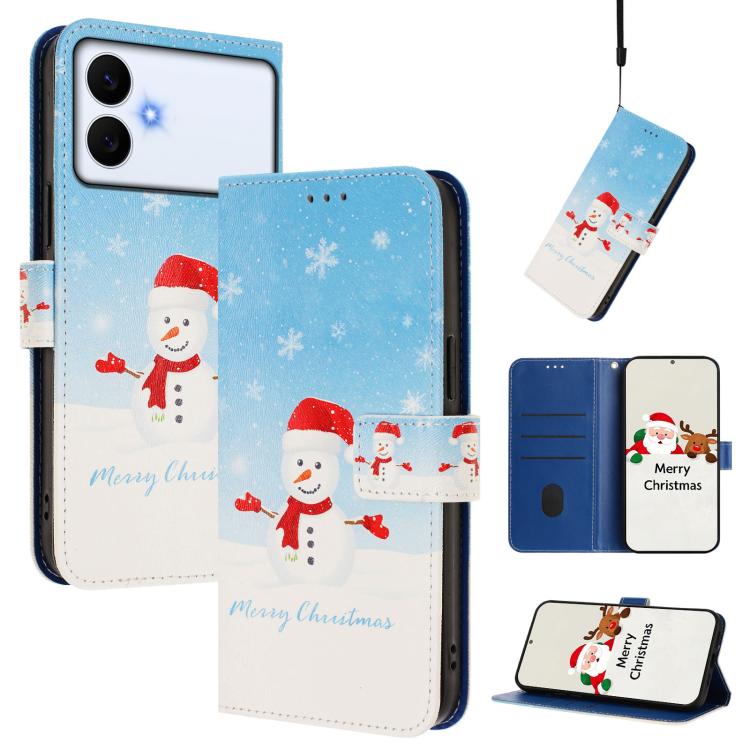 Christmas Series Buckle Leather Phone Case with Hand Strap, For Samsung Galaxy S26+ 5G, For Samsung Galaxy S26 Edge 5G, For Samsung Galaxy S26 Ultra 5G, For Samsung Galaxy S26 5G, For Samsung Galaxy S25 FE 5G, For Samsung Galaxy S25 Edge 5G            ...