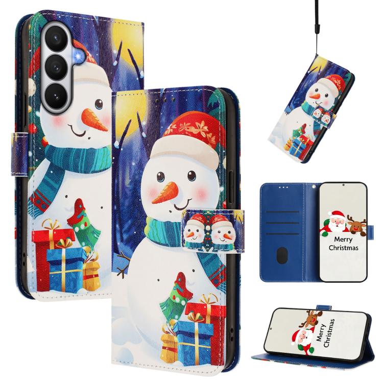 Christmas Series Buckle Leather Phone Case with Hand Strap, For Samsung Galaxy S26+ 5G, For Samsung Galaxy S26 Edge 5G, For Samsung Galaxy S26 Ultra 5G, For Samsung Galaxy S26 5G, For Samsung Galaxy S25 FE 5G, For Samsung Galaxy S25 Edge 5G            ...
