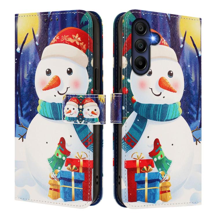 Christmas Series Buckle Leather Phone Case with Hand Strap, For Samsung Galaxy A16 5G / 4G, For Samsung Galaxy A05s / F14 4G, For Samsung Galaxy M35 5G, For Samsung Galaxy M55 5G / C55 5G, For Samsung Galaxy M15 5G / F15 5G, For Samsung Galaxy A15 5G /...