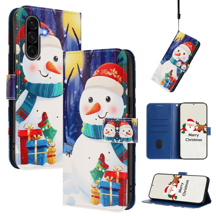 Christmas Series Buckle Leather Phone Case with Hand Strap, For Samsung Galaxy M36 5G, For Samsung Galaxy A17 / A26 5G, For Samsung Galaxy M56 5G, For Samsung Galaxy F16 5G / M16 5G, For Samsung Galaxy F06 5G / M06 5G, For Samsung Galaxy A06 5G / 4G   ...