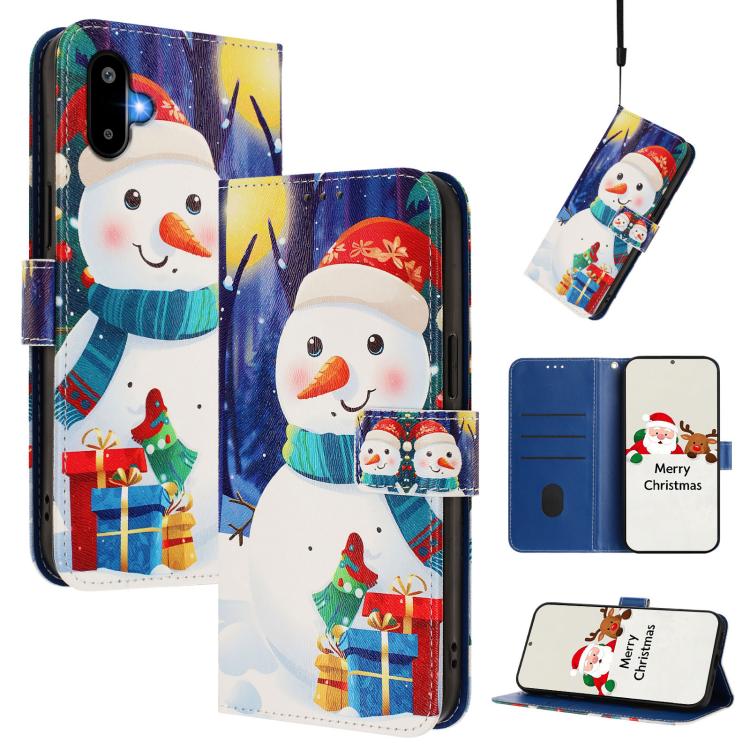 Christmas Series Buckle Leather Phone Case with Hand Strap, For Samsung Galaxy M36 5G, For Samsung Galaxy A17 / A26 5G, For Samsung Galaxy M56 5G, For Samsung Galaxy F16 5G / M16 5G, For Samsung Galaxy F06 5G / M06 5G, For Samsung Galaxy A06 5G / 4G   ...