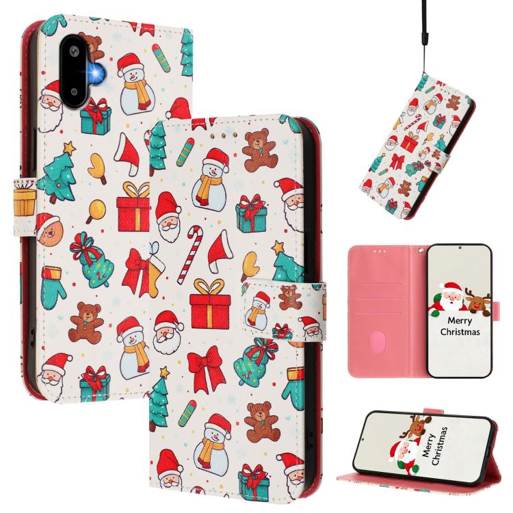 Christmas Series Buckle Leather Phone Case with Hand Strap, For Samsung Galaxy M36 5G, For Samsung Galaxy A17 / A26 5G, For Samsung Galaxy M56 5G, For Samsung Galaxy F16 5G / M16 5G, For Samsung Galaxy F06 5G / M06 5G, For Samsung Galaxy A06 5G / 4G   ...