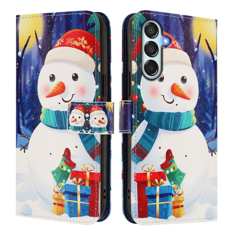 Christmas Series Buckle Leather Phone Case with Hand Strap, For Samsung Galaxy M34 5G / F34 5G, For Samsung Galaxy A25 5G, For Samsung Galaxy M54 5G / F54 5G, For Samsung Galaxy M14 5G, For Samsung Galaxy A24 4G, For Samsung Galaxy A23 5G / 4G / M23 / ...