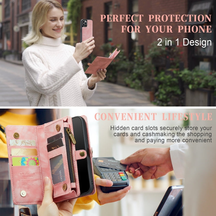 CaseMe-008 Detachable Multifunctional Horizontal Flip Leather Case with Card Slot & Holder & Zipper Wallet & Photo Frame, For iPhone 12 / 12 Pro, For iPhone 12 Pro Max, For iPhone 12 mini