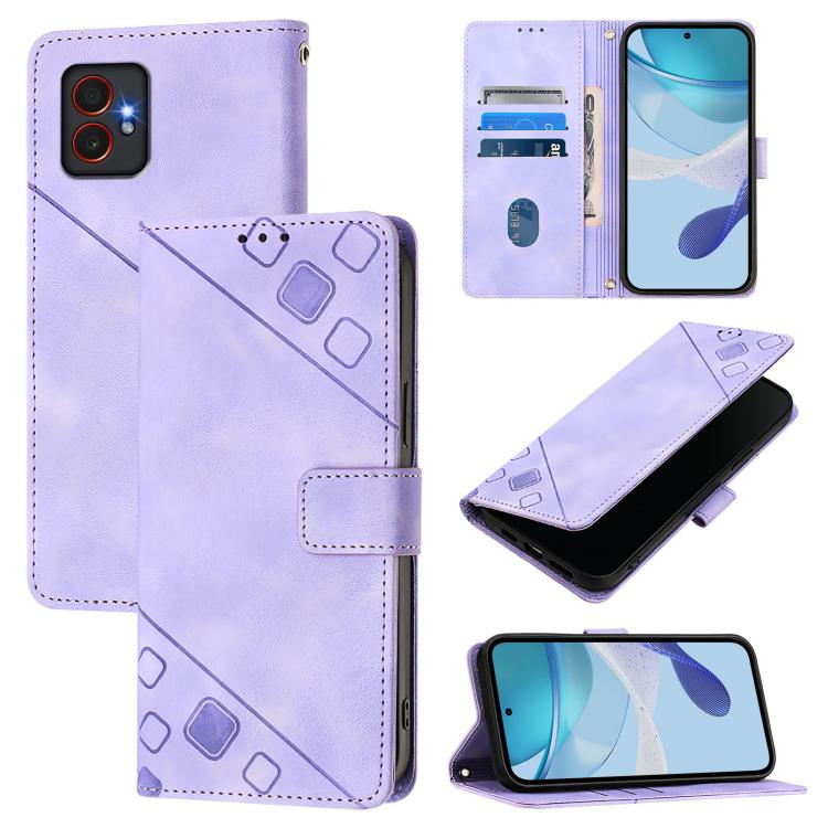 Skin-feel Embossed Leather Phone Case, For Samsung Galaxy XCover7 Pro