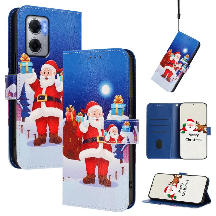 Christmas Series Buckle Leather Phone Case with Hand Strap, For Redmi A1 4G / A2 4G, For Redmi Note 12 Pro+ 5G Global, For Redmi Note 12 5G Global / Xiaomi Poco X5, For Redmi 10 5G / Note 11E 5G, For Redmi Note 11 Pro+ 5G EU                            ...
