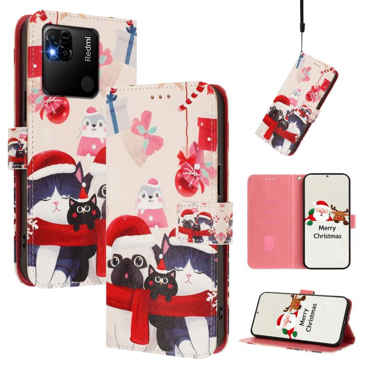 Christmas Series Buckle Leather Phone Case with Hand Strap, For Redmi A1 4G / A2 4G, For Redmi Note 12 Pro+ 5G Global, For Redmi Note 12 5G Global / Xiaomi Poco X5, For Redmi 10 5G / Note 11E 5G, For Redmi Note 11 Pro+ 5G EU                            ...