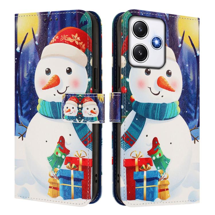 Christmas Series Buckle Leather Phone Case with Hand Strap, For Redmi 12 4G / 5G / Note 12R, For Redmi Note 12T Pro / K50i, For Redmi Note 12 Turbo 5G / Xiaomi Poco F5, For Redmi K60 / K60 Pro, For Redmi Note 11 / 11S / 12S 4G Global                   ...