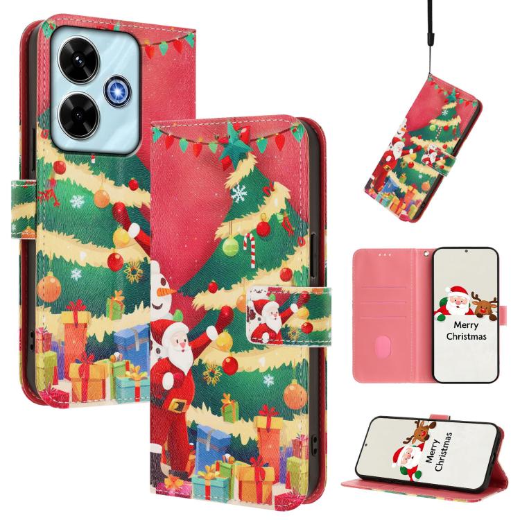 Christmas Series Buckle Leather Phone Case with Hand Strap, For Redmi Note 15 Pro+ 5G 163.3mm/Poco M8 Pro 5G, For Redmi Note 15 5G / 4G 164mm / Poco M8 5G, For Redmi 15C 5G / 4G EU 173mm / Poco C85 5G, For Xiaomi Poco M7 4G 169mm                       ...
