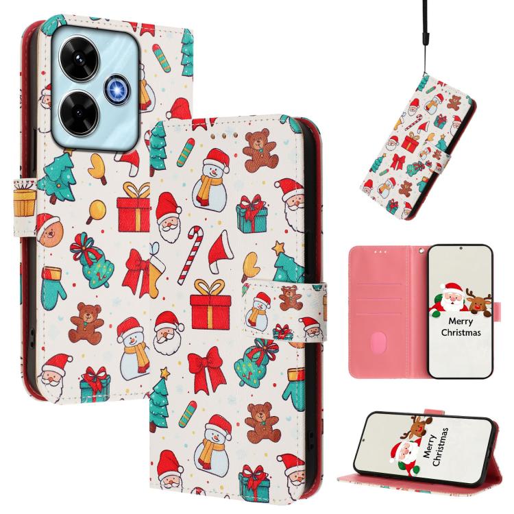 Christmas Series Buckle Leather Phone Case with Hand Strap, For Redmi Note 15 Pro+ 5G 163.3mm/Poco M8 Pro 5G, For Redmi Note 15 5G / 4G 164mm / Poco M8 5G, For Redmi 15C 5G / 4G EU 173mm / Poco C85 5G, For Xiaomi Poco M7 4G 169mm                       ...