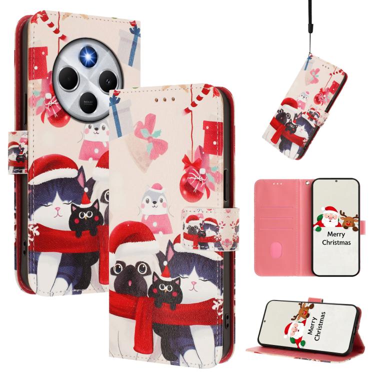 Christmas Series Buckle Leather Phone Case with Hand Strap, For Redmi 14C 4G / A4 5G / 14R 5G / A3 Pro, For Redmi K70 Ultra 5G, For Redmi A3 4G / A3x 4G, For Redmi 13C 4G / 5G / Xiaomi Poco C65 / M6, For Redmi Note 13 4G Global                         ...