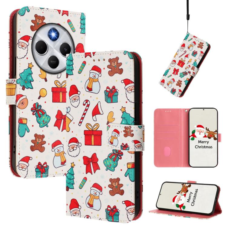 Christmas Series Buckle Leather Phone Case with Hand Strap, For Redmi 14C 4G / A4 5G / 14R 5G / A3 Pro, For Redmi K70 Ultra 5G, For Redmi A3 4G / A3x 4G, For Redmi 13C 4G / 5G / Xiaomi Poco C65 / M6, For Redmi Note 13 4G Global                         ...
